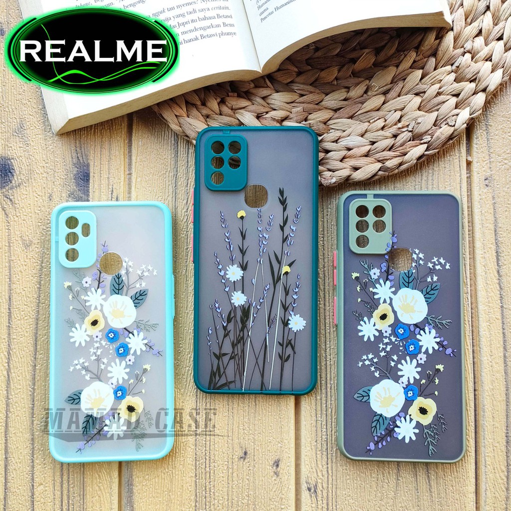 Case Lens Cover Kamera Motif Realme C15 C12 NARZO20 C21 C25 7I 7 C11 C20 Doraemon Bunga Love Terbaru