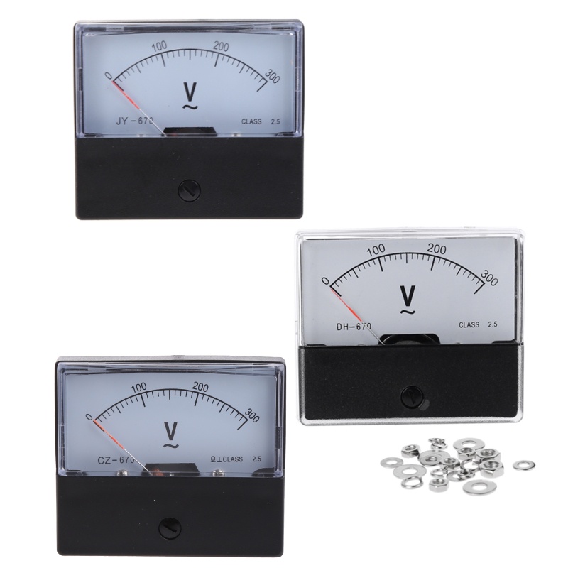 Btsg Rectangular Voltmeter Analog Panel Volt Pengukur Tegangan Portable Voltage Tester Analog Panel Meter Pointer Tipe T