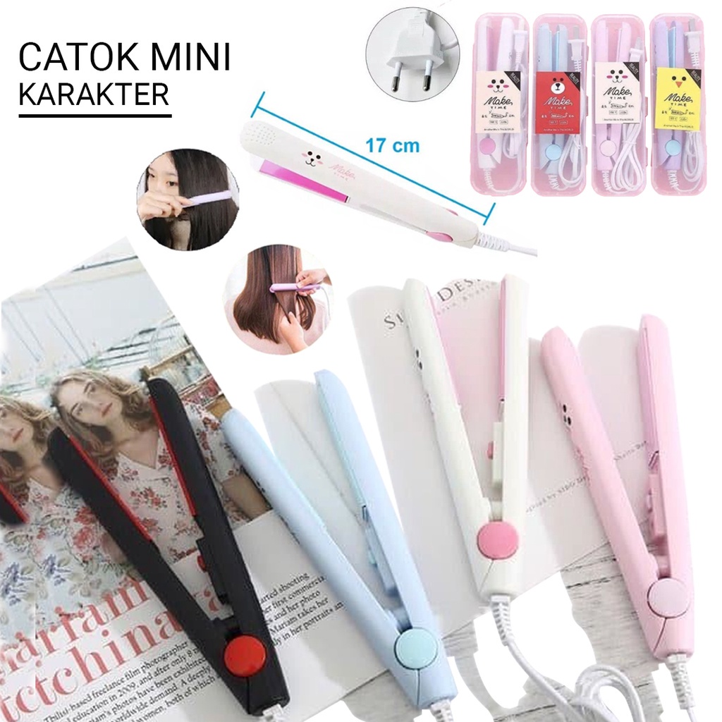 Alat Catok Rambut Mini 2in1 Set Lurus dan Keriting