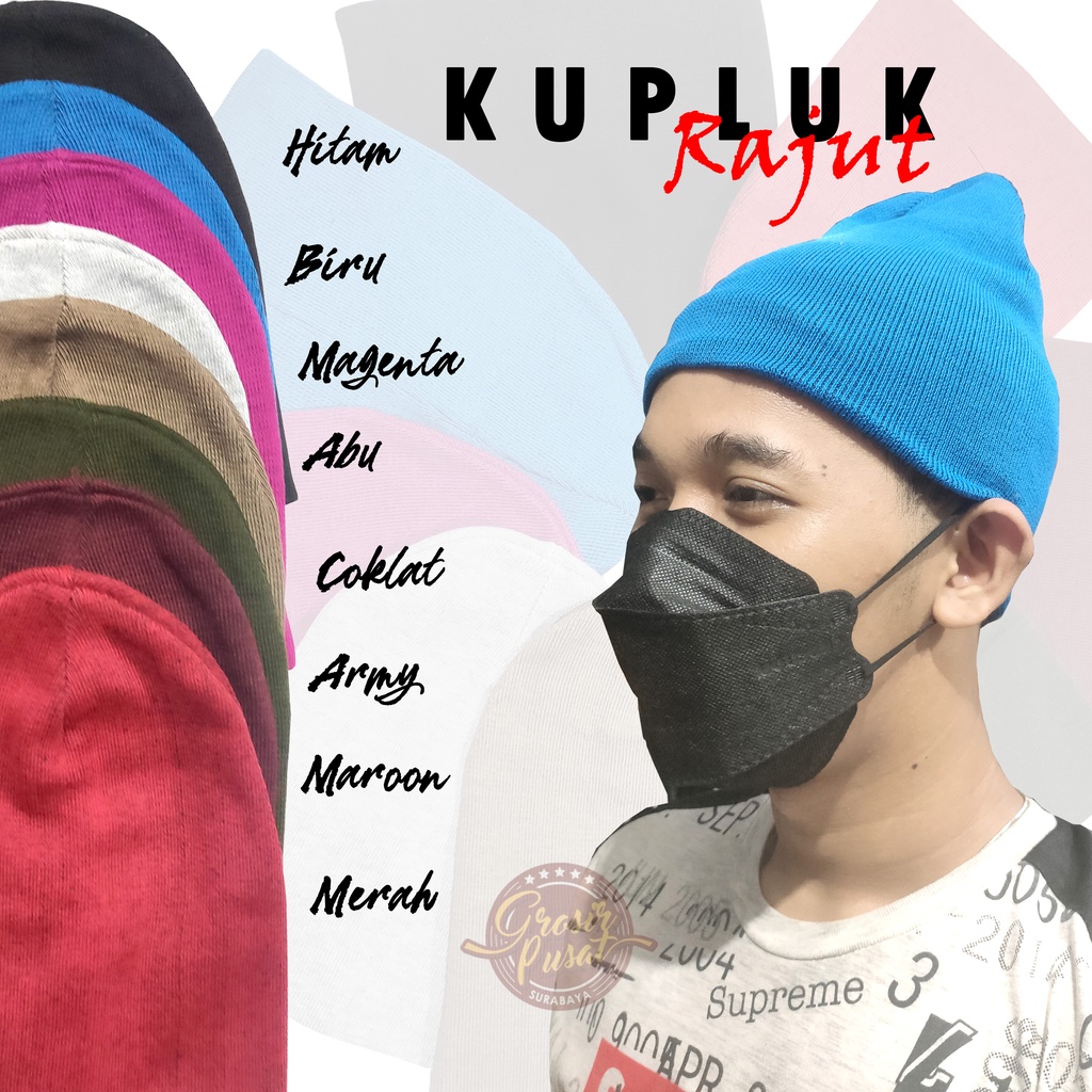 Kupluk BeanieHat pria wanita Rajut