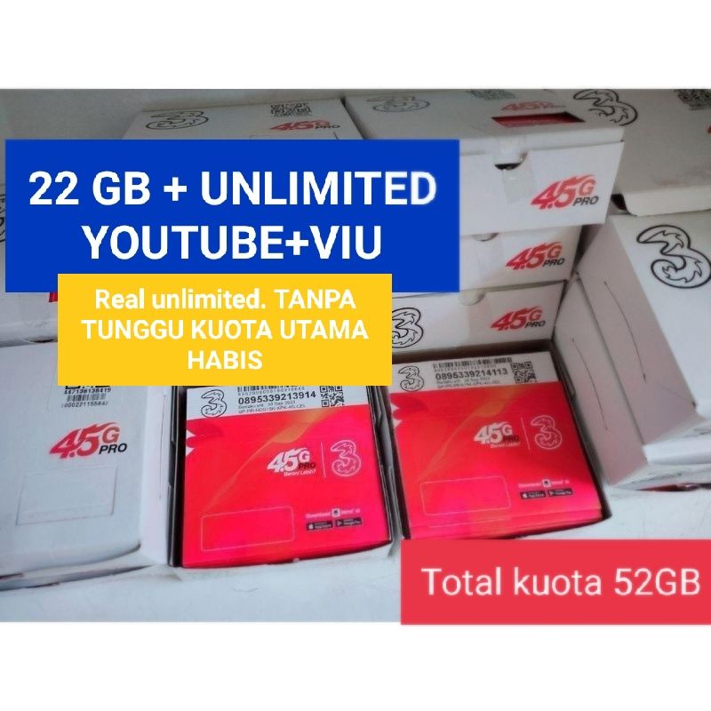 PERDANA TRI 22 GB + UNLIMITED YOUTUBE