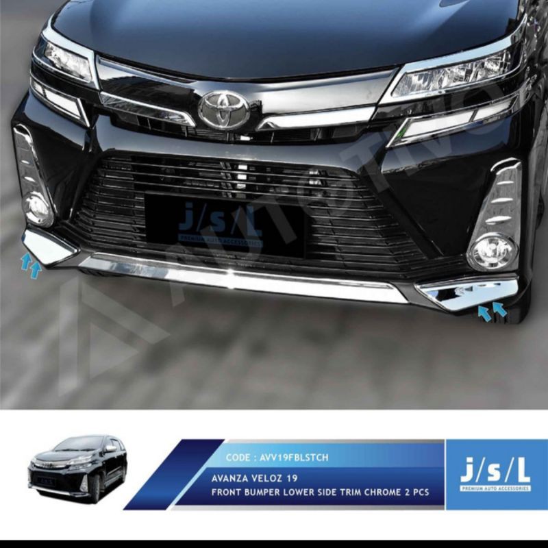 list bumper bawah Avanza Xenia Veloz 2019 chrome 2 pc jsl