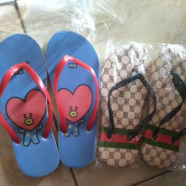  WANITA BT21 Karakter 1 Sendal jepit  cewek sandal  murah 