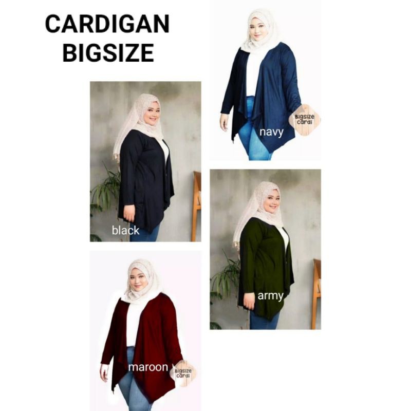 (LD 110 - 140cm) L-XXXL BIGSIZE CARDIGAN JUMBO OUTERWEAR CARDIGAN SPANDEX