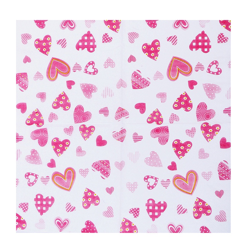 20pcs Heart Printing Wedding Napkins/paper Towel Party Supplies Birhtday