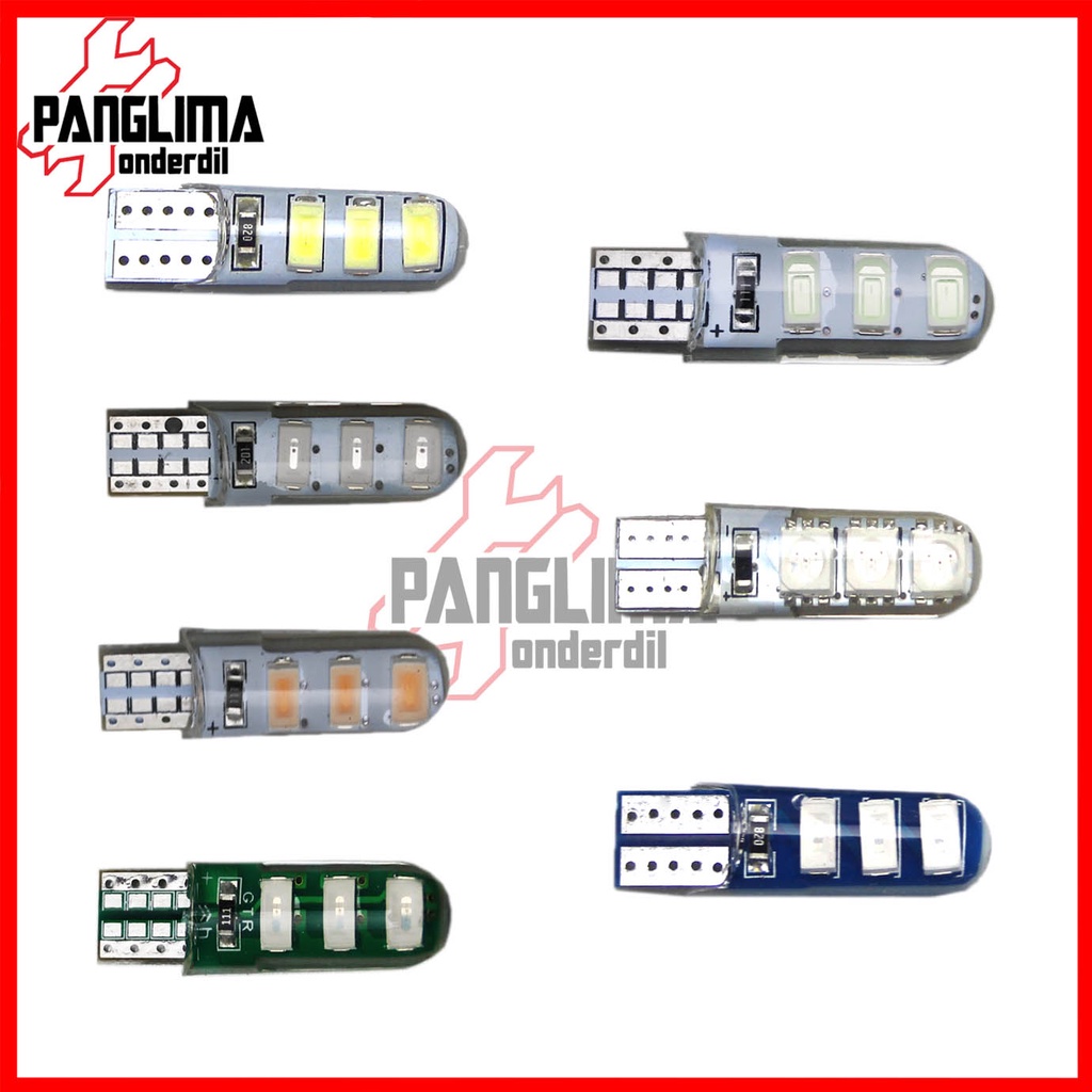 Sein Jelly LED T10 Universal-Untuk Semua Jenis Motor Sen-Lampu Senja-Kota-Mundur-Speedometer-KM Motor-Mobil Kabin  Diam-Flash/Kedip-Strobe-Strobo Putih-Biru-Ice Blue-Merah-Hijau-Kuning-Pink