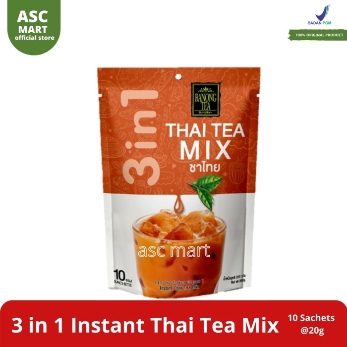 

RANONG TEA 3 IN 1 INSTANT THAI TEA MIX - 10 SACHETS