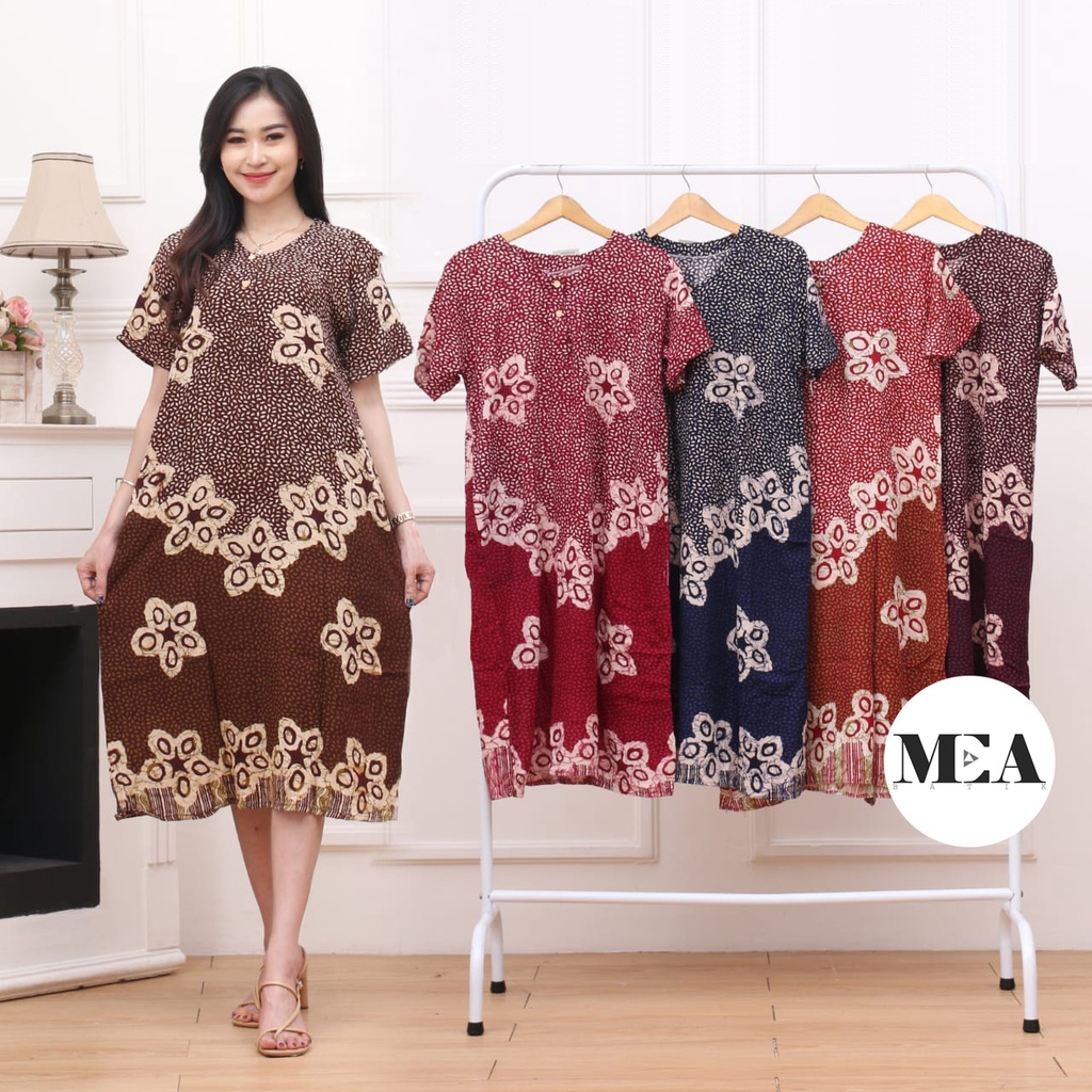 Daster Kencana Ungu Batik - Daster Busui LD 105 - Atasan Wanita - Batik Motif Abstrak Kekinian-Veila