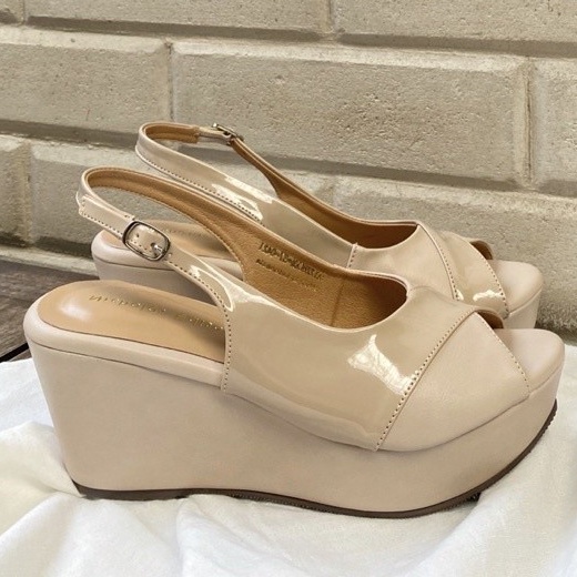 BIG SIZE 41-45 Sepatu Wedges Hak Tinggi 8cm Wedges Formal Kerja pesta Kondangan Sandal Wedges Slingb