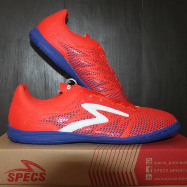 Original BNIB Sepatu Futsal Specs Apache In Red Poppy Naval Blue White