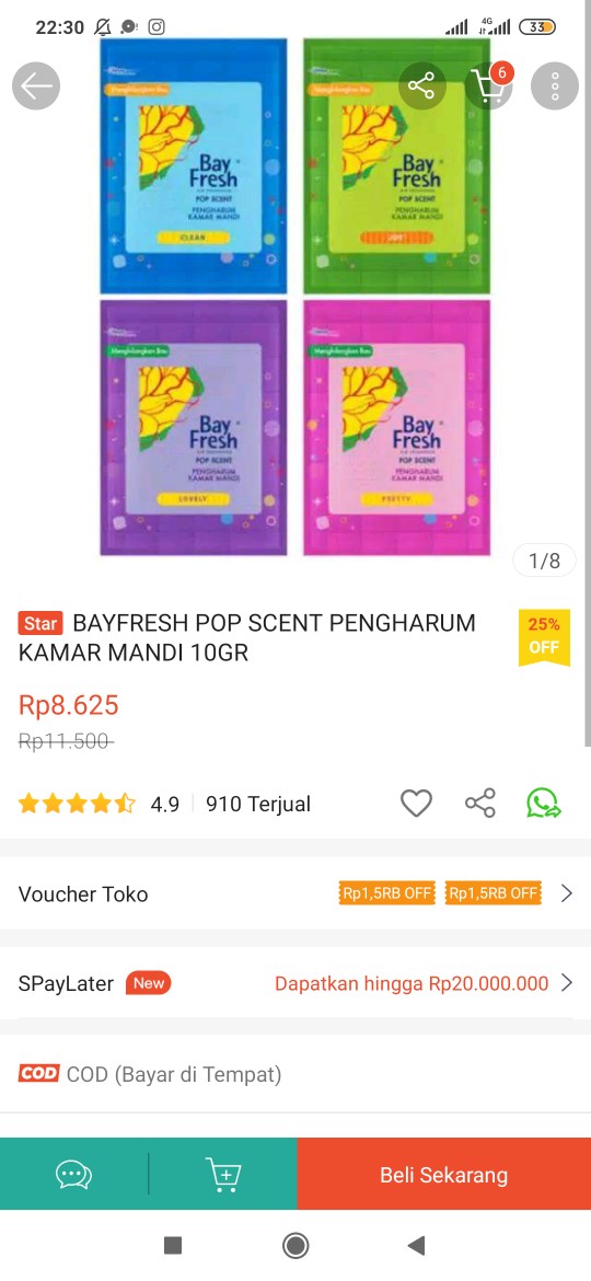 Bayfresh Pop Scent Pengharum Kamar Mandi 10gr