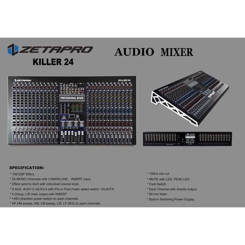 MIXER ZETAPRO KILLER 24 mixer zetapro killer-24 ch 24channel