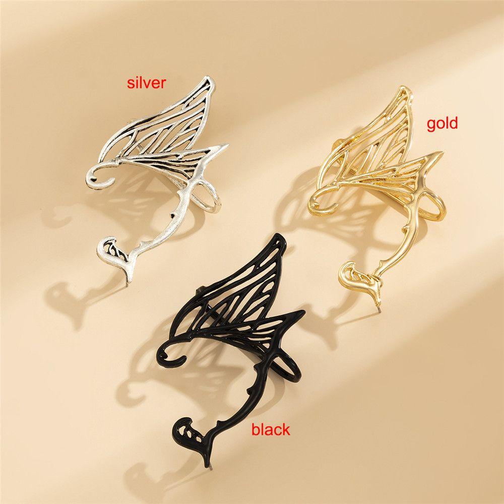 Lily Ear Wrap Pesta Earcuff Sayap Kupu-Kupu Elf Ear Clip