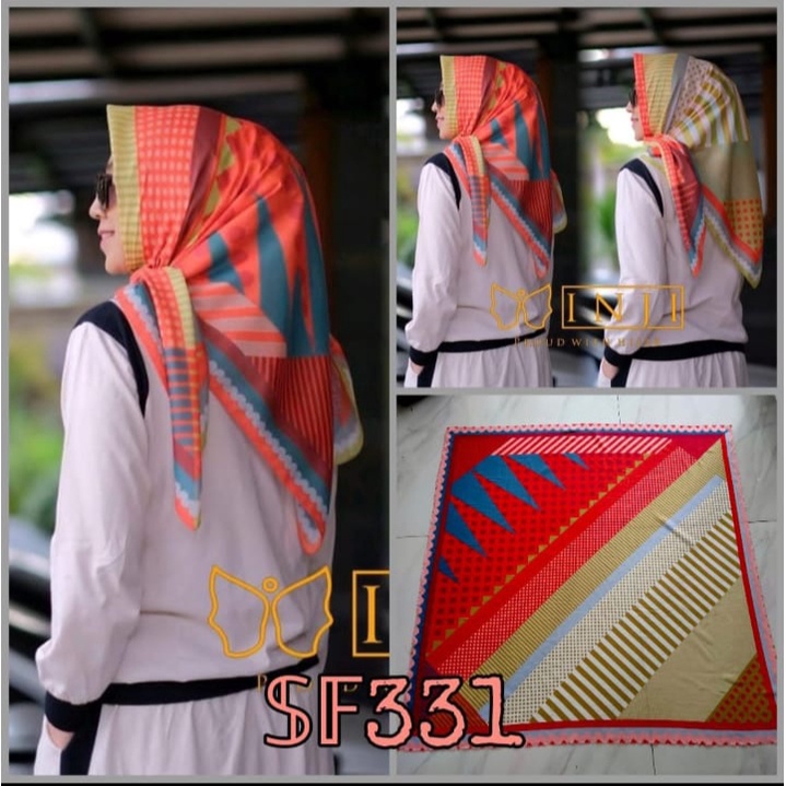 Best seller Hijab Voal Segiempat Motif / Jilbab Motif Premium TERLARIS !!-SF 331