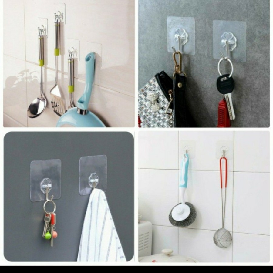 Strong hook wall Gantungan Tempel Wall Hook Strong Keramik Dapur Perekat Suction Kamar