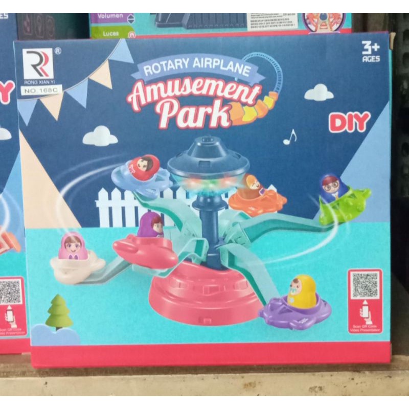 Mainan Anak Edukatif Taman Bermain Mainan Pesawat Putar Lampu dan Musik