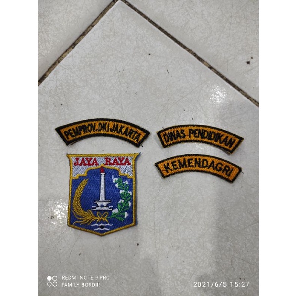 satu set logo, patch, emblem, bordir pemprov DKI JAKARTA