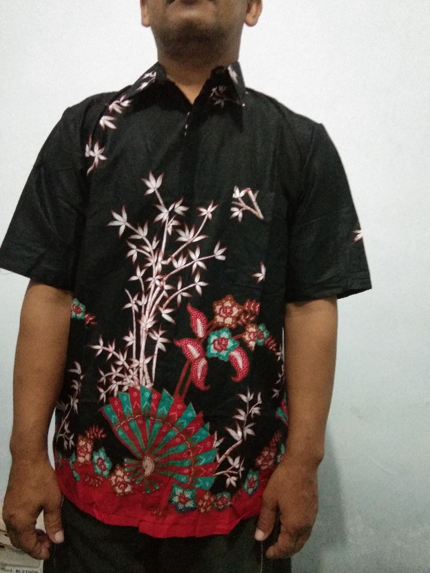 Kemeja Batik Lengan Pendek 021 Risna Batik Hrb026 Hem Batik Murah Seno Sogan Bakung Padi Manggar