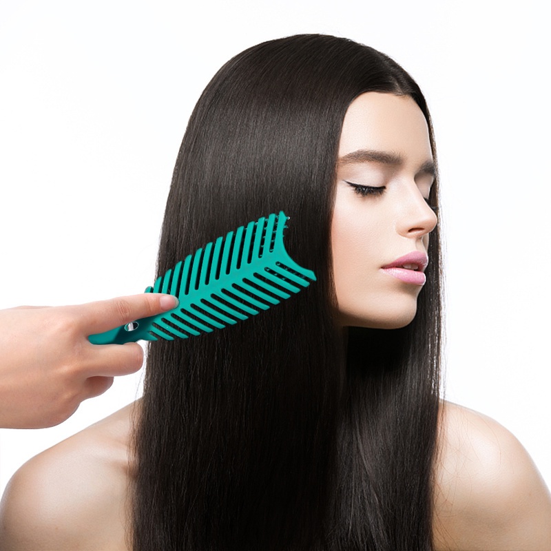 Sisir Pijat Kulit Kepala Elastis Bentuk Tulang Ikan Hollow Untuk Salon