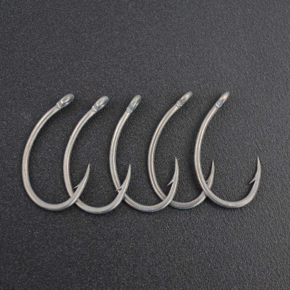 Chookyy 50Pcs Carp Hooks High Quality Lapisan Karbon Tinggi Aksesoris Memancing Ikan Bermata