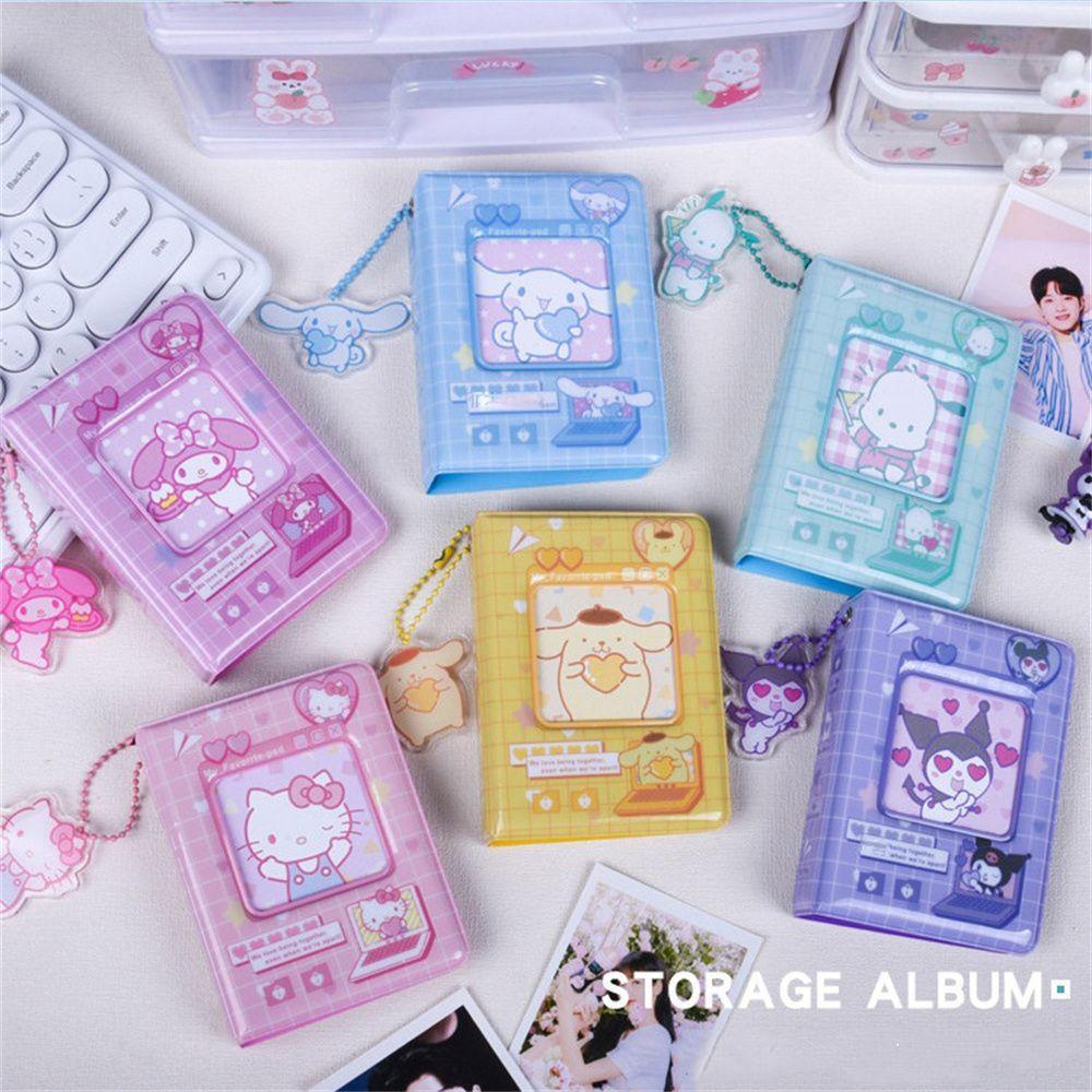 NEEDWAY Album Foto Kartun Cinnamoroll Kuromi Buku Kartu Penyimpanan Mini My Melody Card Binder