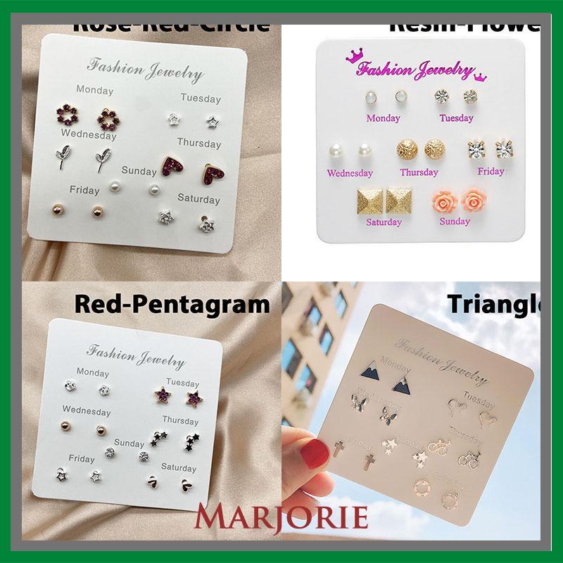 Set 7 Pasang Anting Kombinasi Model Sederhana-MJD