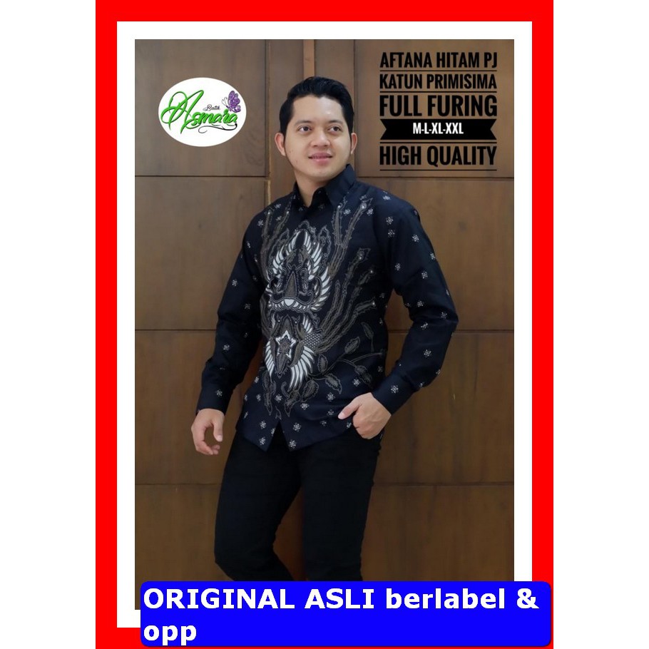 PROMO BATIK PREMIUM MODERN KEMEJA BATIK SOLO Lengan Panjang Lapis Furing Asmara Aftana Kipas Asmara 