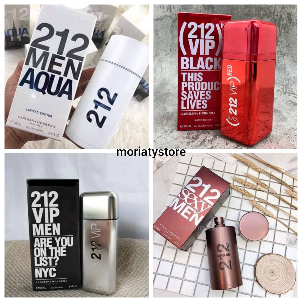 (Gratis Ongkir & COD) 212 VIP MEN Parfum Pria  | MEN AQUA | SEXY MEN | MERAH | SILVER BOX & SEGEL