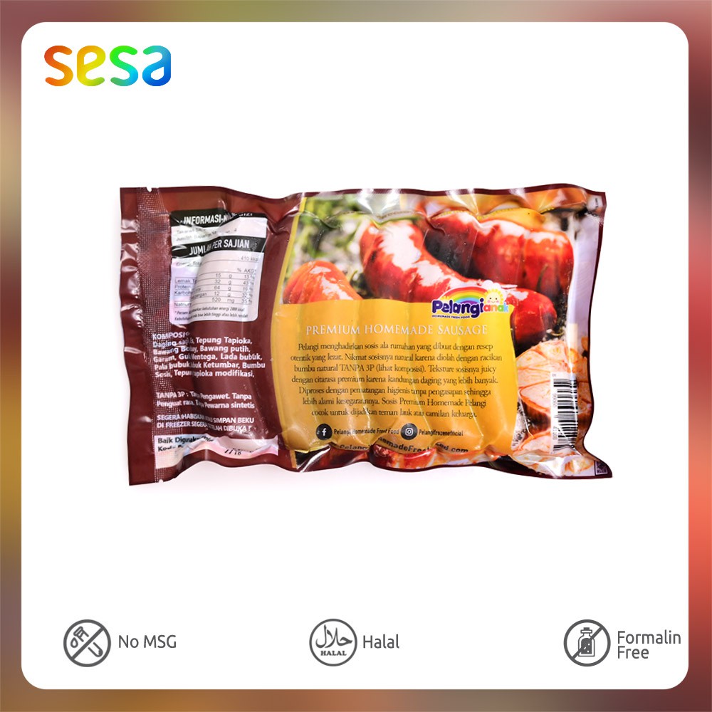 Pelangi - Sosis Sapi Premium Original Isi 7 Pcs @50 g