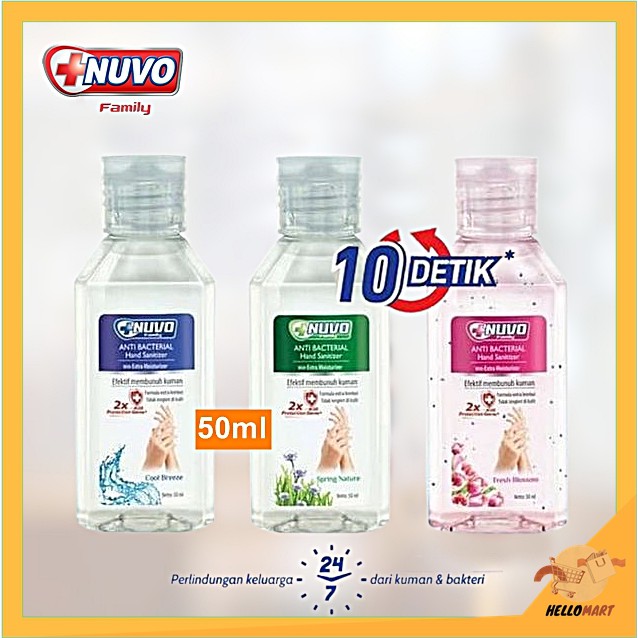 ORIGINAL Nuvo Hand Sanitizer Gel 50ml / Nuvo Handsanitizer Gel / HELLOMARTID