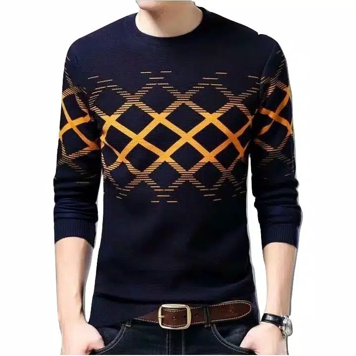 Sweater Pria Rajut Hexa Tribal