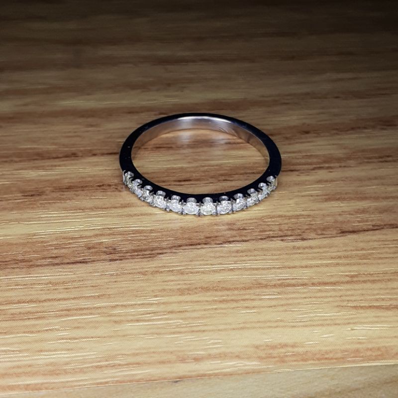 cincin emas putih wanita listring berlian asli