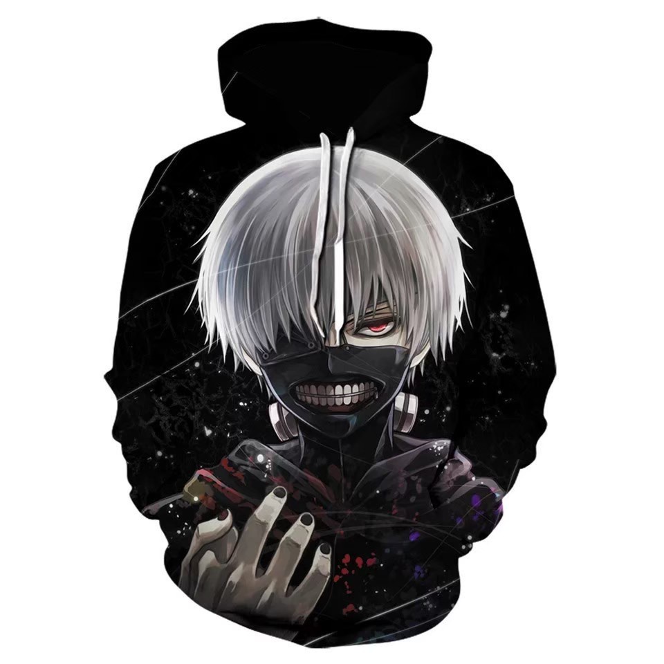 Kaneki Ken Jaket Anak 6-11 Tahun Hoodie Tokyo Kaneki Ghoul Anime Wibu Naruto