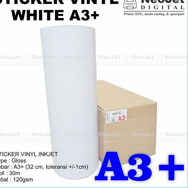 

Sticker / Stiker Vinyl Inkjet White A3 (panjang 30 meter) !!