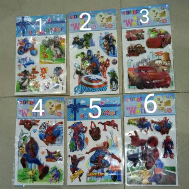Room Decor / Wallpaper Kamar 3D & 5 D superhero spiderman dan avengers