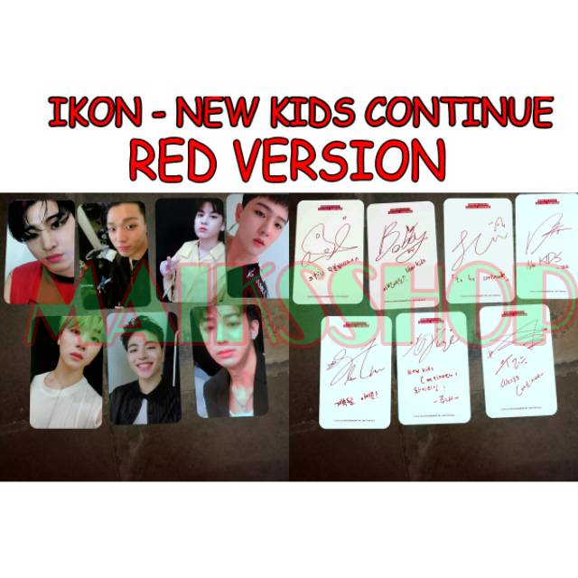 Ikon New Kids Continue Photocard Kpop