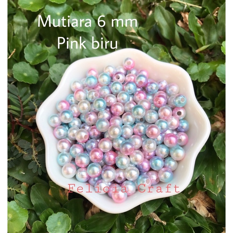 10gram. Mutiara ringan manik gradasi 2 warna sembur