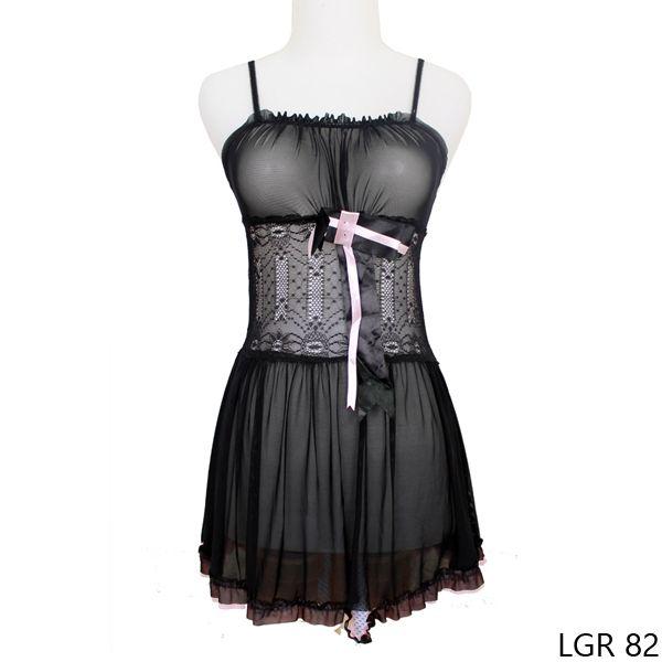 Lingerie Wanita Sexy Tile Hitam - LGR 82