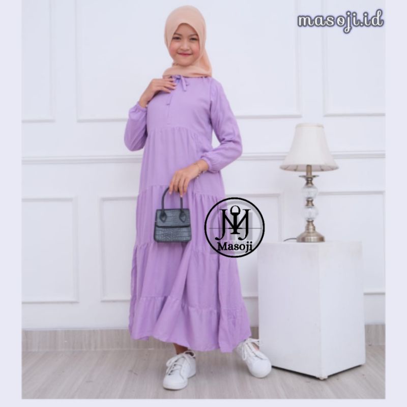 Aisy Gamis Kids ~ Gamis Anak Perempuan / Midi Dress Anak Perempuan Tanggung / Tunik Anak Perempuan-4