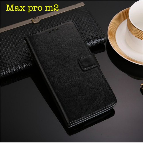 Asus zenfone max pro m2 leather wallet case flip cover