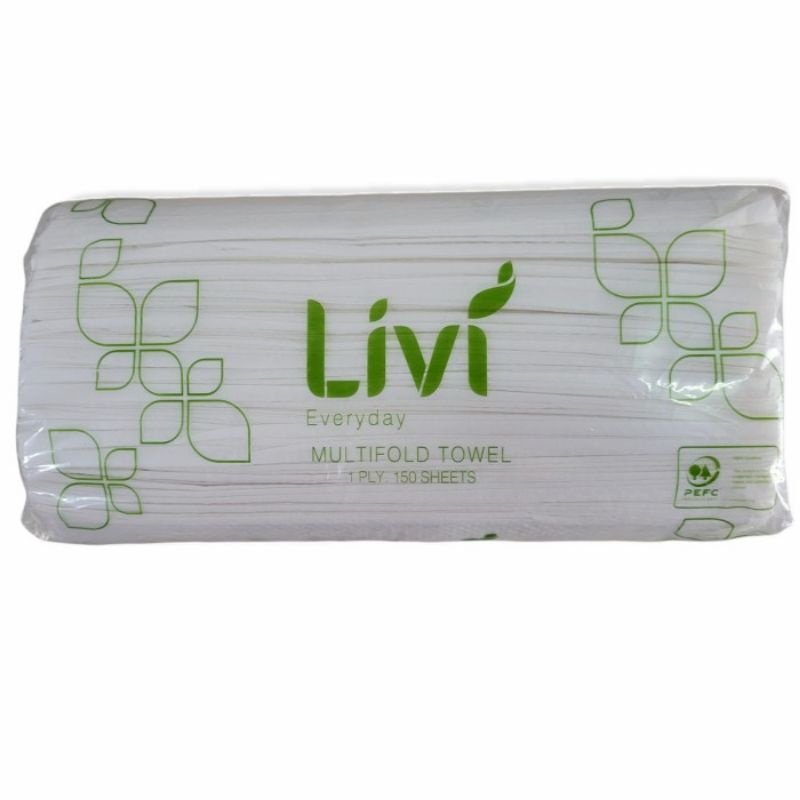 Tissue Hand Towel Livi Multifold Towel 1Ply 150Sheets / Tissue Kasar / Tissue Dapur