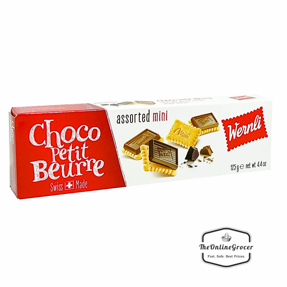 Wernli Biscuits Choco Petit Beurre 125gr – Biskuit Coklat Campur Dark and Milk