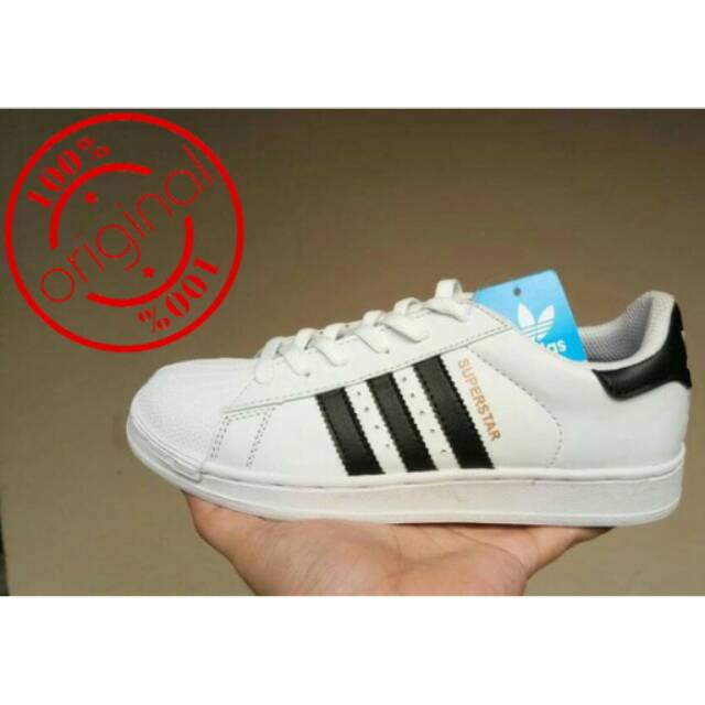 SEPATU ADIDAS SUPERSTAR BLACK WHITE HITAM PUTIH PRIA WANITA GRADE ORI