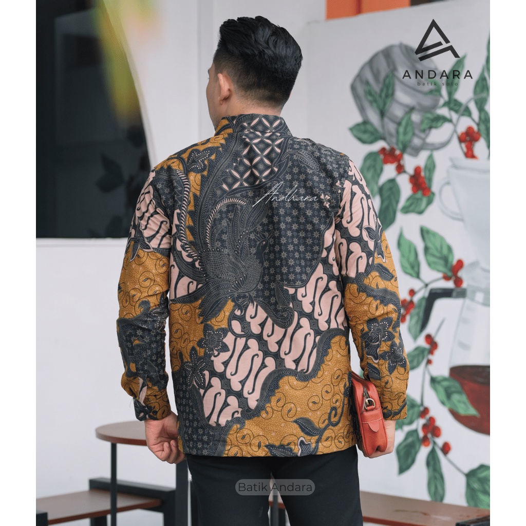 RAMAWIJAYA  Kemeja Batik Solo Pria Lengan Panjang Modern Premium Full Furing Terlaris Katun Solo sragenan