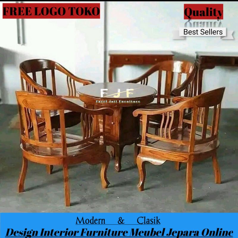 Kursi Tamu Betawi Lenong Minimalis Kayu Jati Set Kursi Ruang Tamu