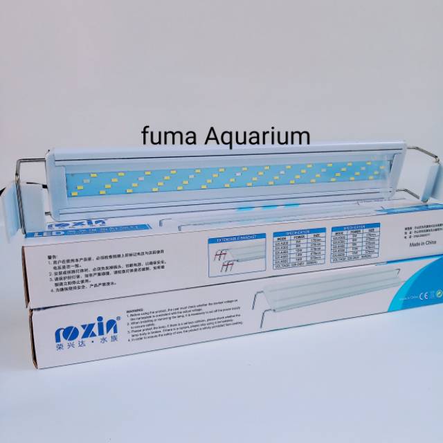 Lampu Led Aquarium 40-50cm Vosso Roxin GX-A 400 Led 4 baris Lampu atas Aquascape10 Watt Putih Biru Lampu Gantung