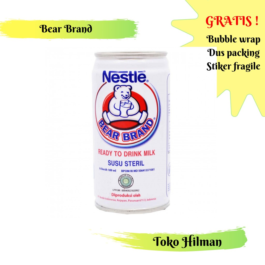 

Bear Brand RTD Milk Tin 189ml Minuman Susu Sapi Segar