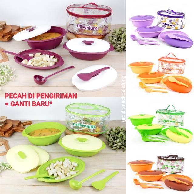 Millenium SERVING SET - Kotak Makanan wadah tempat sayur set mangkok mangkuk piring centong