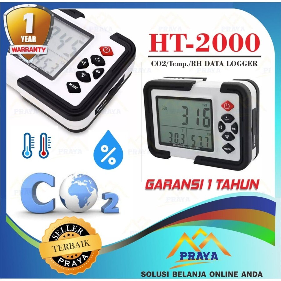 HT-2000 DIGITAL CARBON DIOXIDA CO2 DATA LOGGER SENSORS DETECTOR HT2000