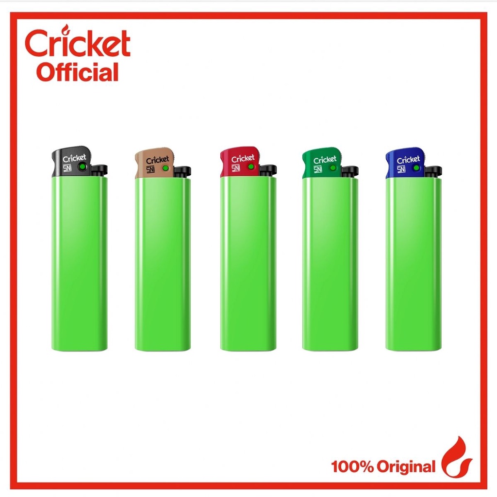 Korek Api Cricket Seri Polos Hijau (5 Buah)